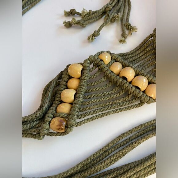Bohemian Braided Belt with Beads - Picture 2 of 4